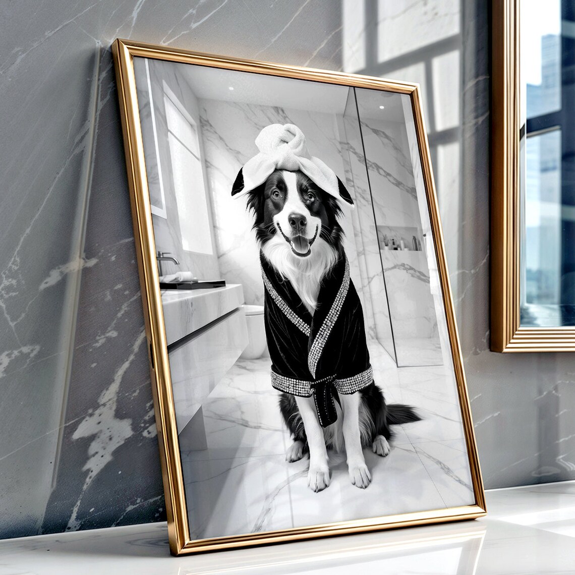 Border Collie Poster, Funny Bathroom Decor - Image 2