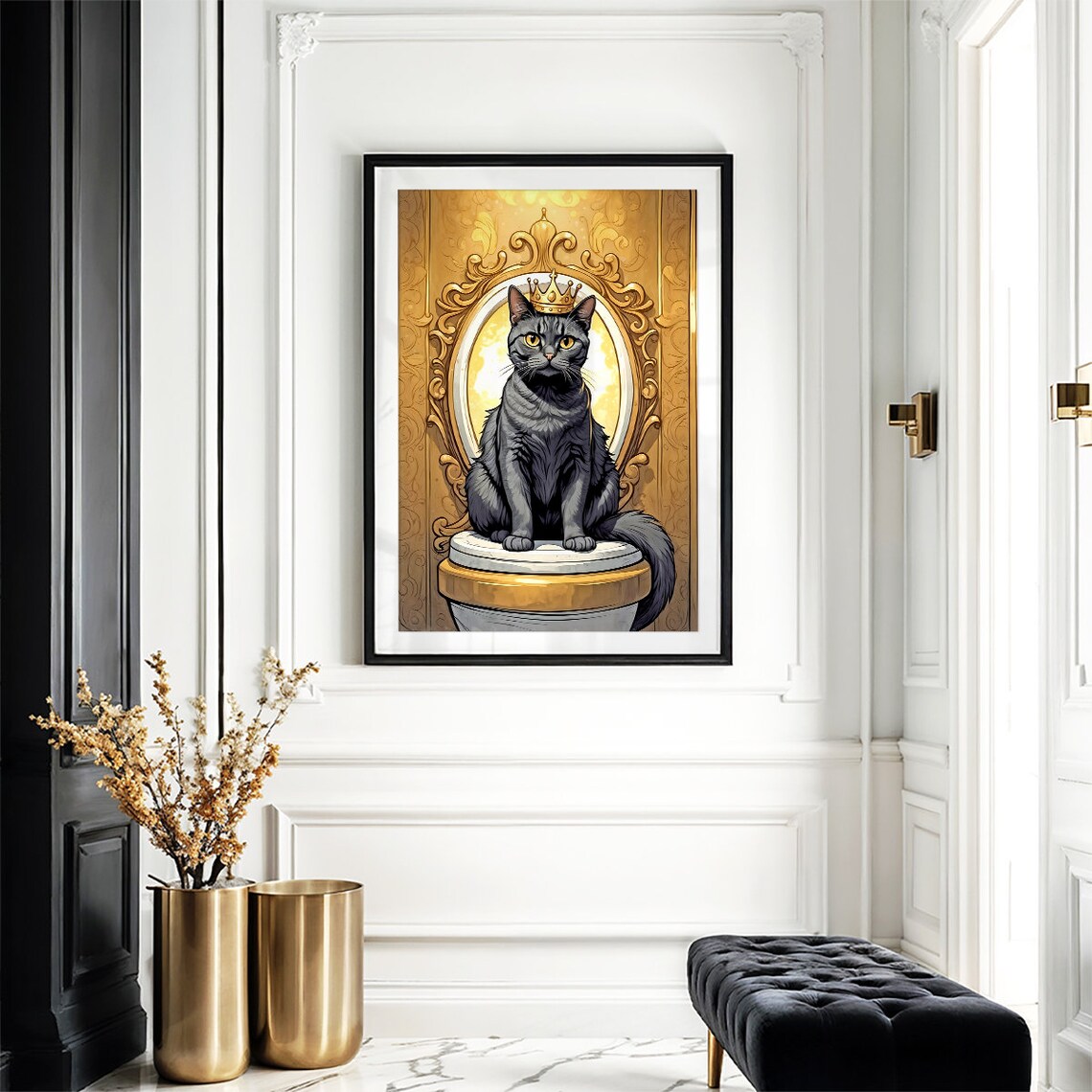 Scottish Fold Cat, Funny Bathroom Art Print - Image 2