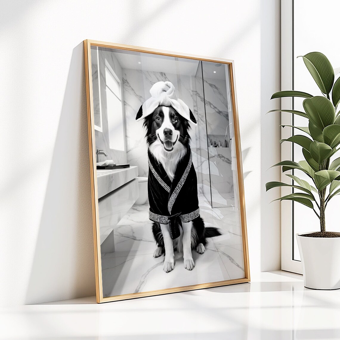 Border Collie Poster, Funny Bathroom Decor - Image 5