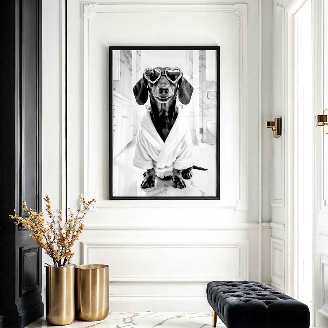 Dachshund, Funny Bathroom Decor Art Print - Image 3