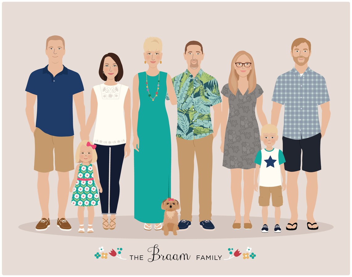 Custom Large Family Portrait Art Print - Image 4