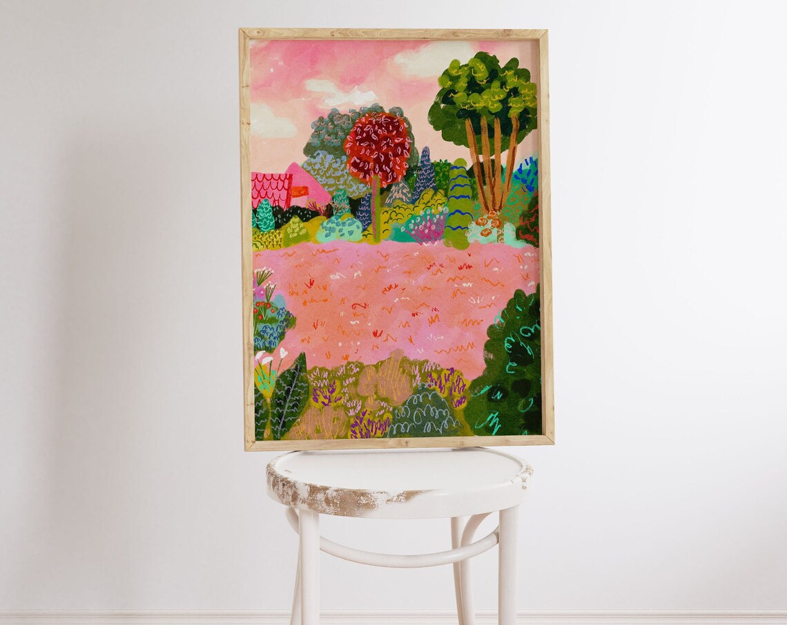South Korea Scenery Colorful Abstract Art Print