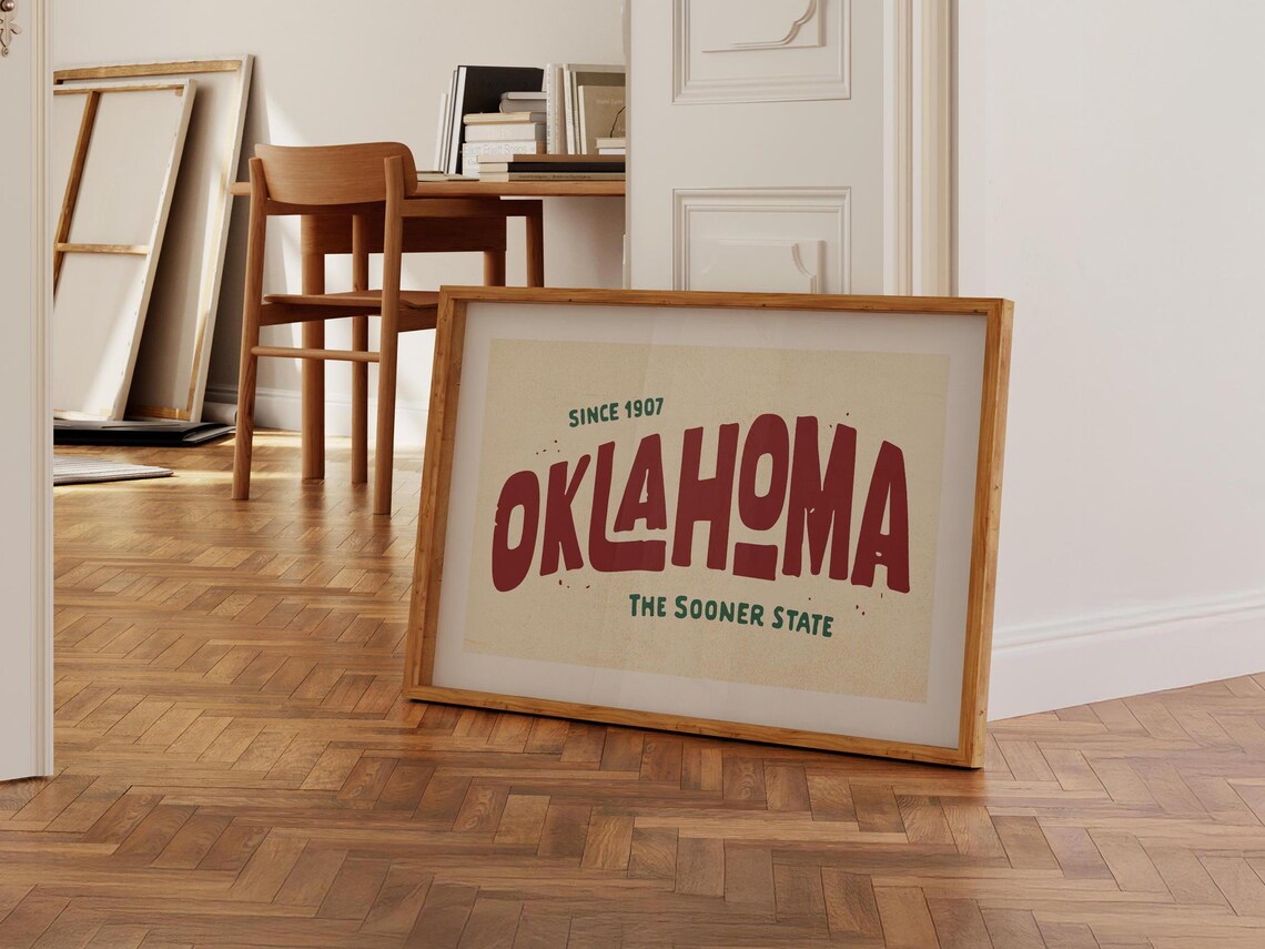 Retro Oklahoma Art Print, Sooner State Poster - Image 4