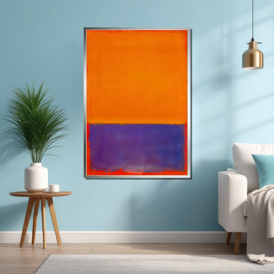 Bold Orange and Purple Color Field Abstract Poster for Modern Homes - Image 4
