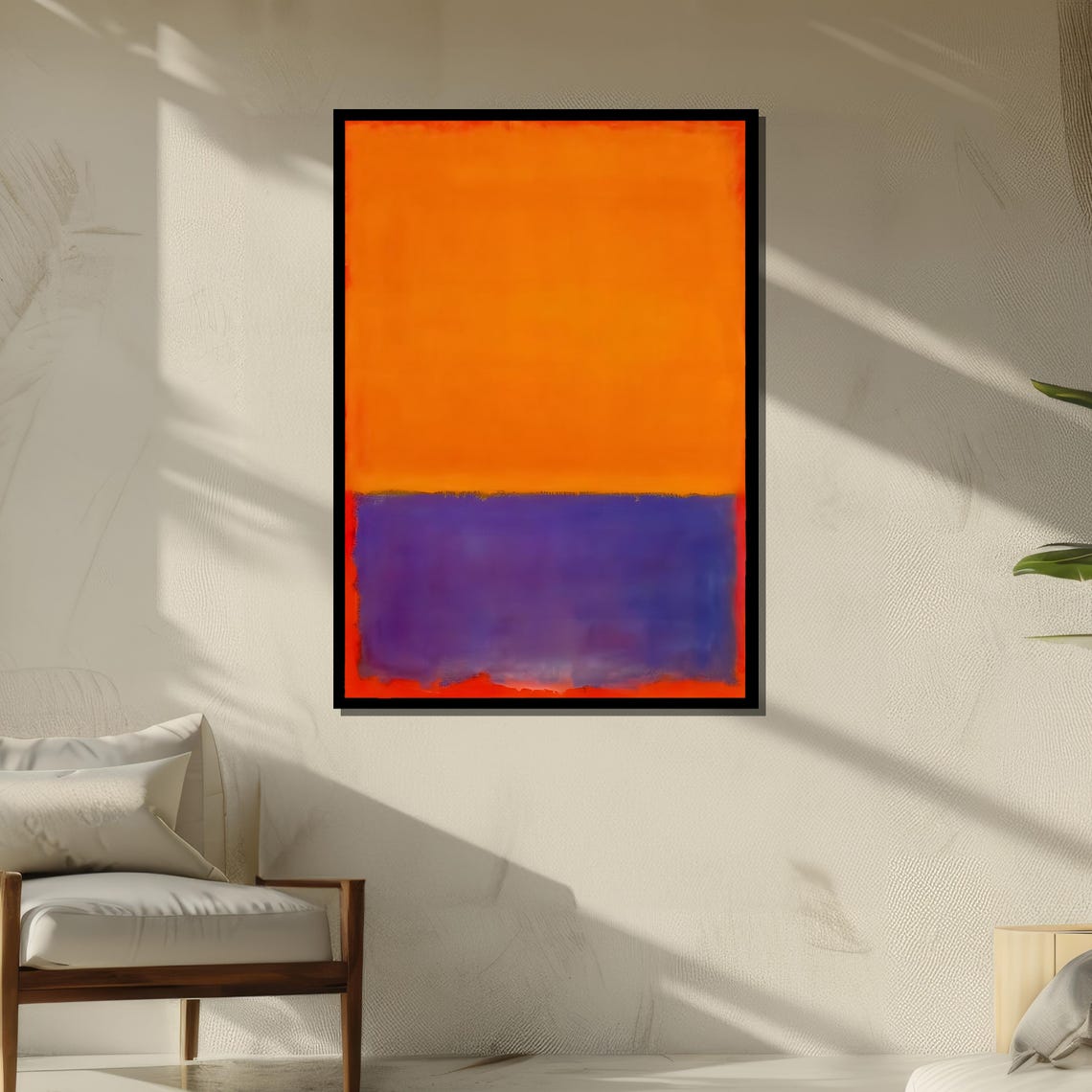 Mark Rothko Inspired Print Bold Orange And Purple Color Block Art For Modern Home Interiors - Image 5