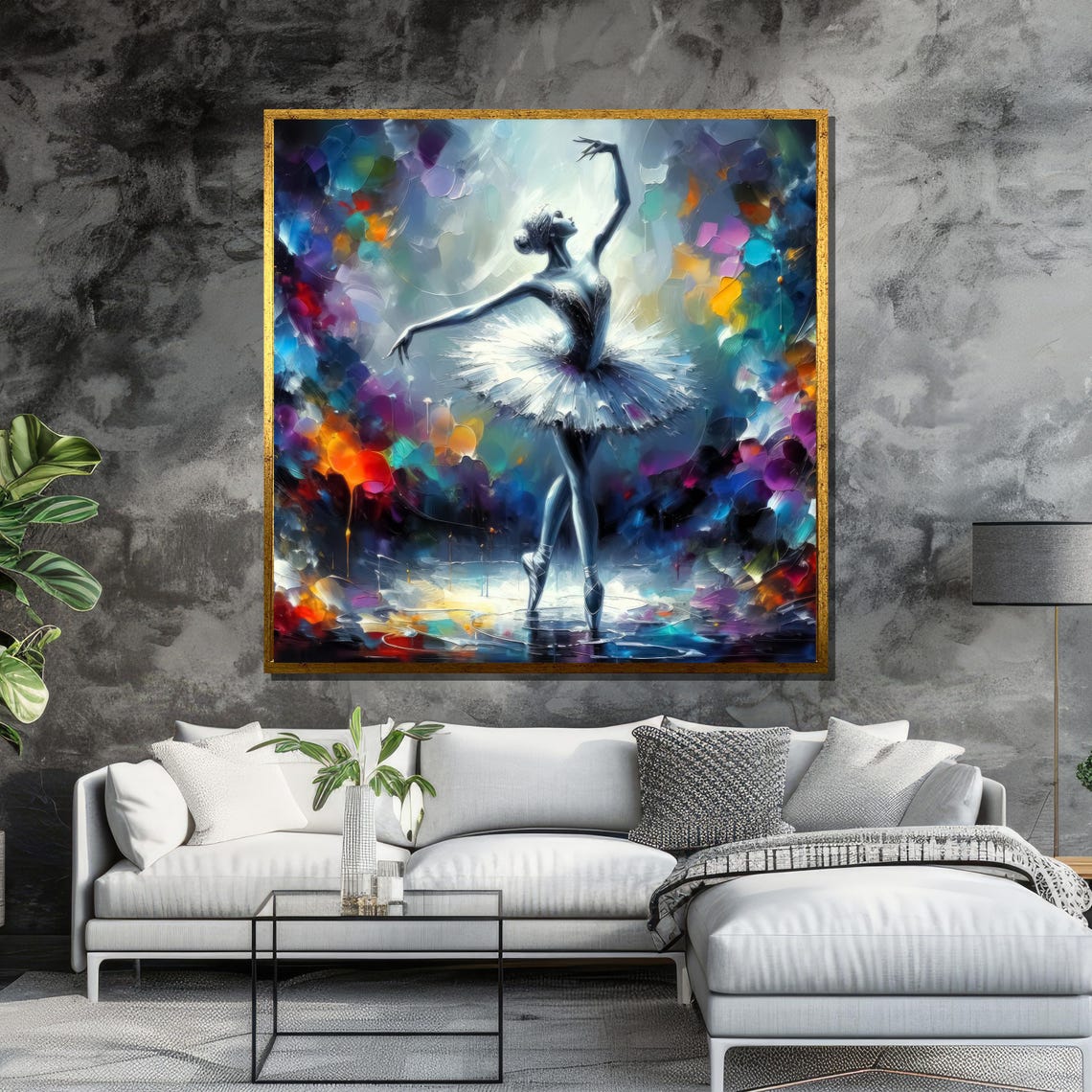 Modern Ballerina Art Colorful Abstract Dance Wall Decor For Living Room - Image 6