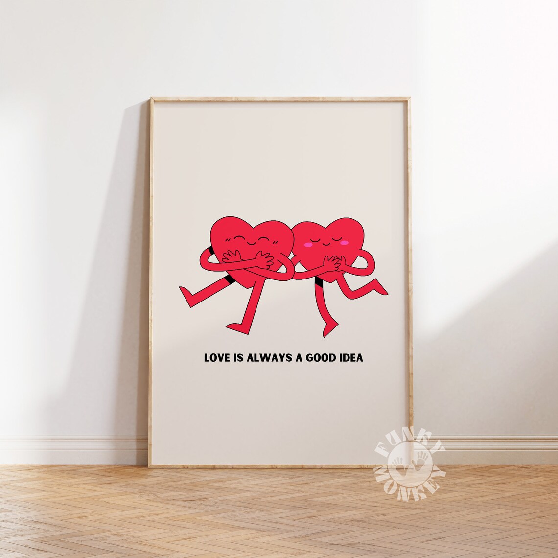 Cute Heart Retro Love Is Always A Good Idea Print