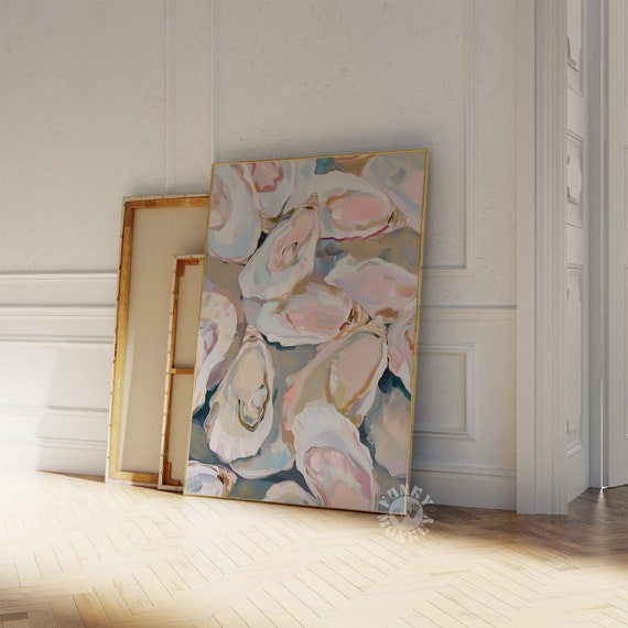 Oyster Shell Pastel Abstract Coastal Art Print