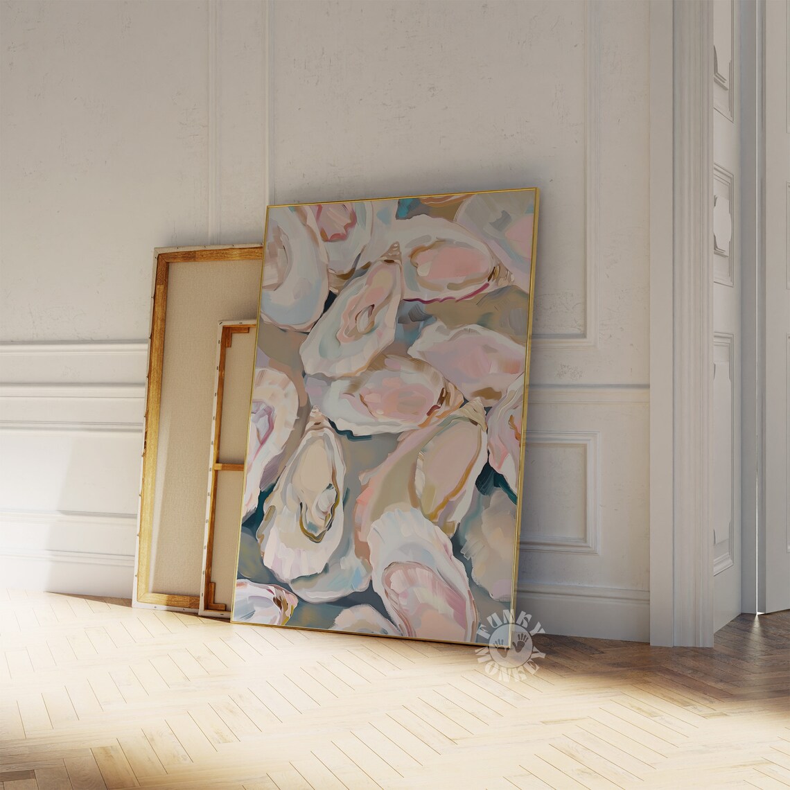 Oyster Shell Pastel Abstract Coastal Art Print