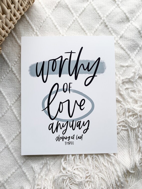 Enneagram 3 Sleeping At Last Lyrics Print Poster Three Minimal Wall Art Neutral Encouraging Gifts