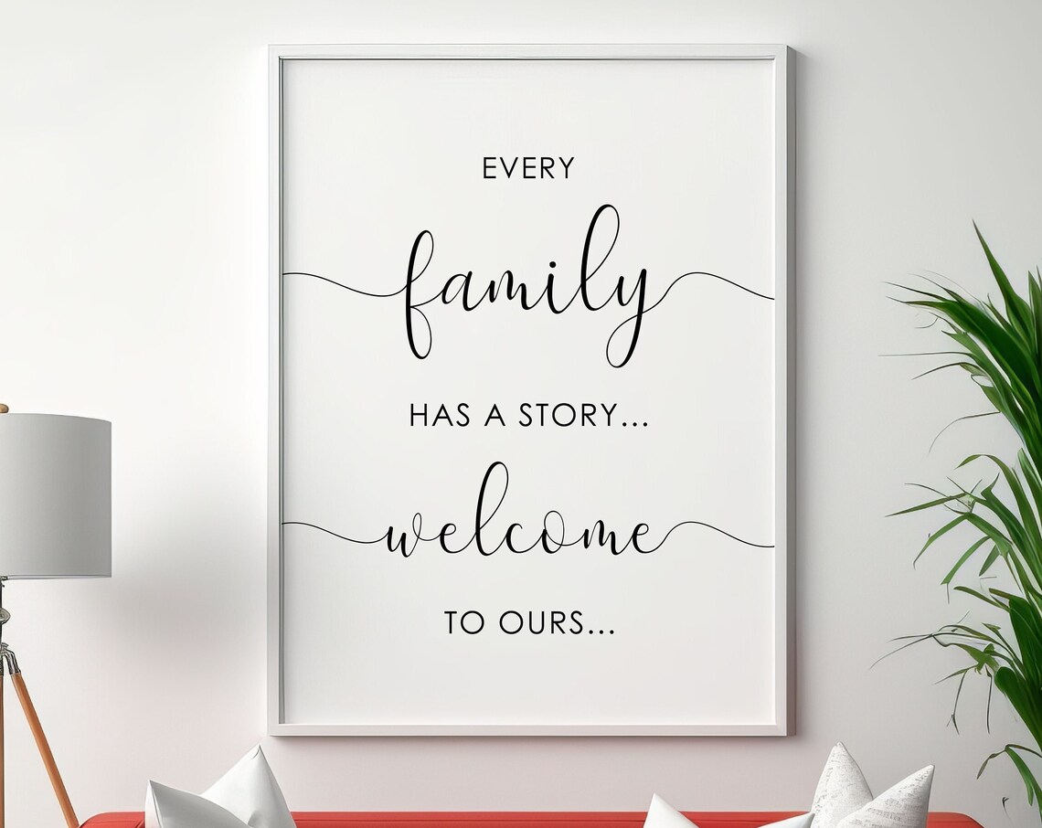 Every Family Has A Story Welcome To Ours Quote Wall Decor Poster