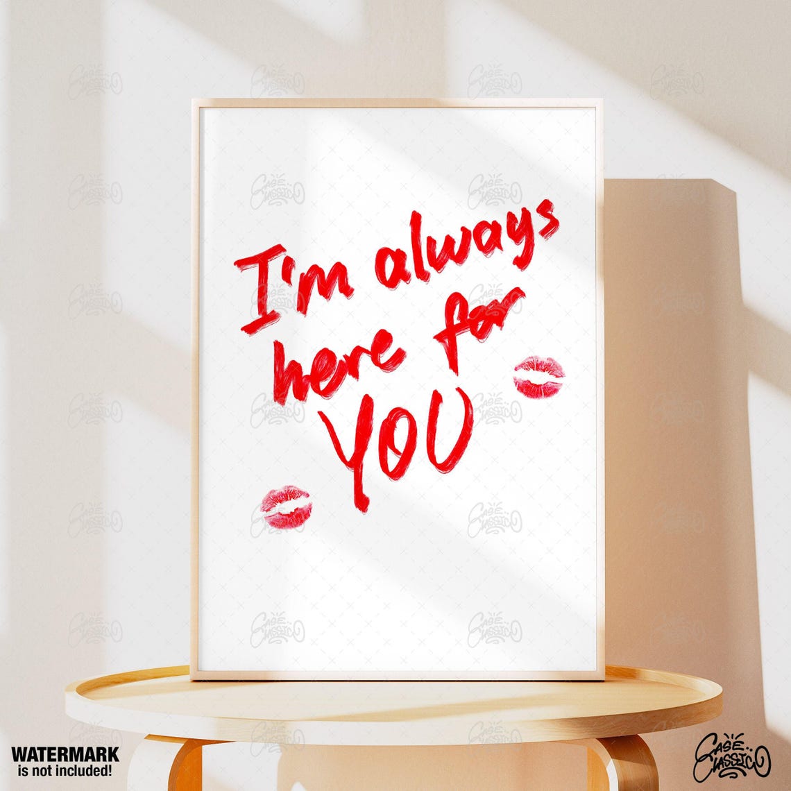 Im Always Here For You Lipstick Print Quote Print Girly Wall Art Indie Room Decor Teen Girl Wall Art Love Print Minimalist Wall Art - Image 4