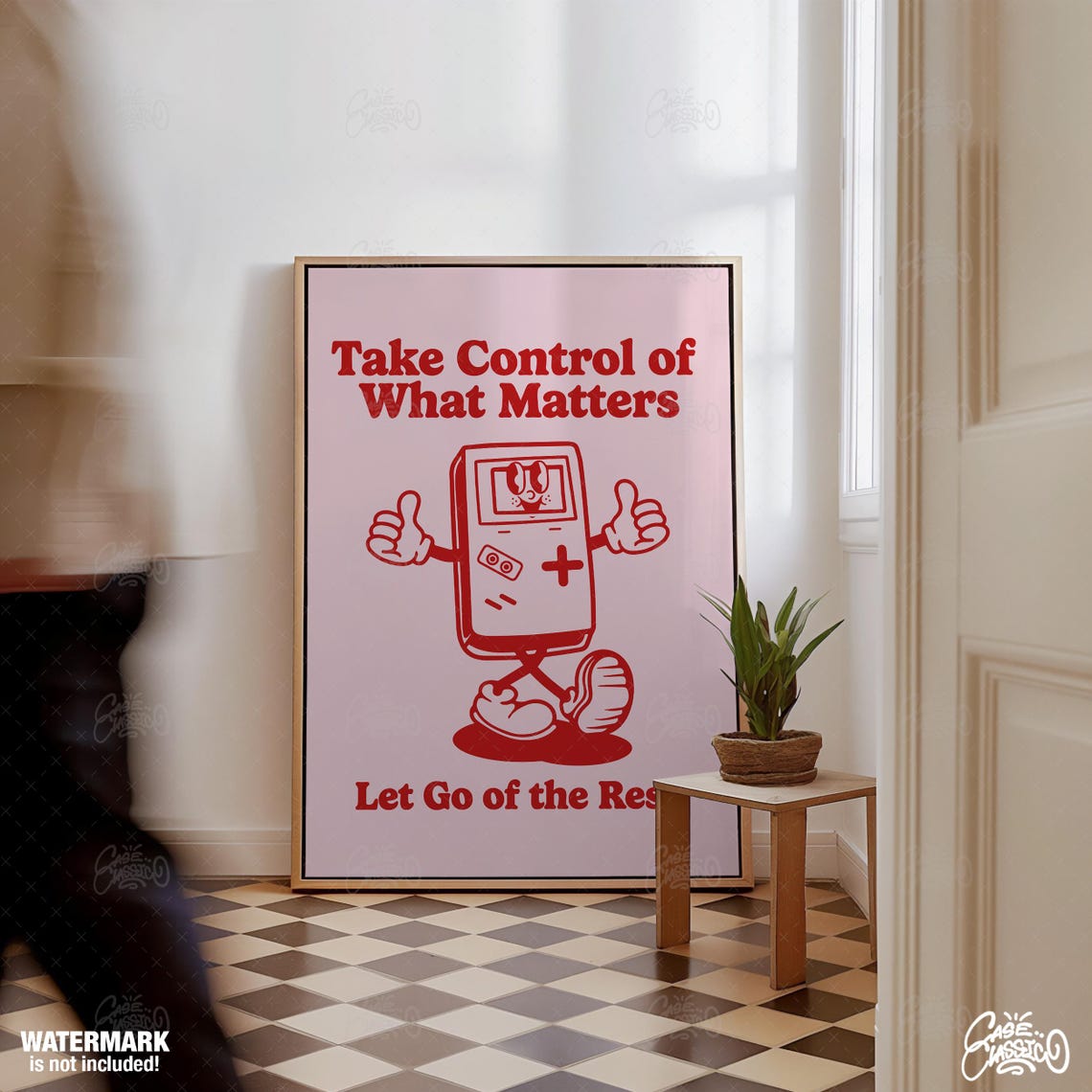 Take Control of What Matters Retro Mascot Motivational Poster - Image 2