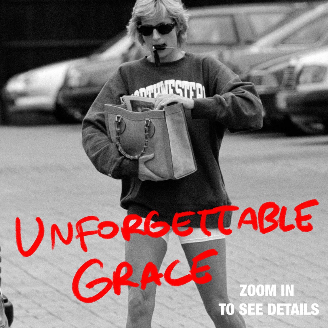 Unforgettable Grace Princess Diana Black And White Photo Poster - Image 2
