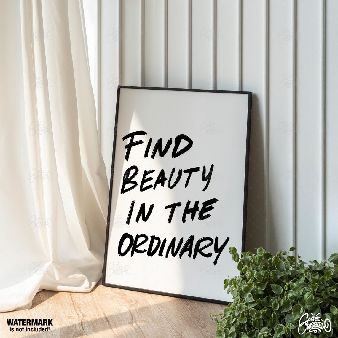 Find Beauty In The Ordinary Brush Script Inspirational Poster - Image 4