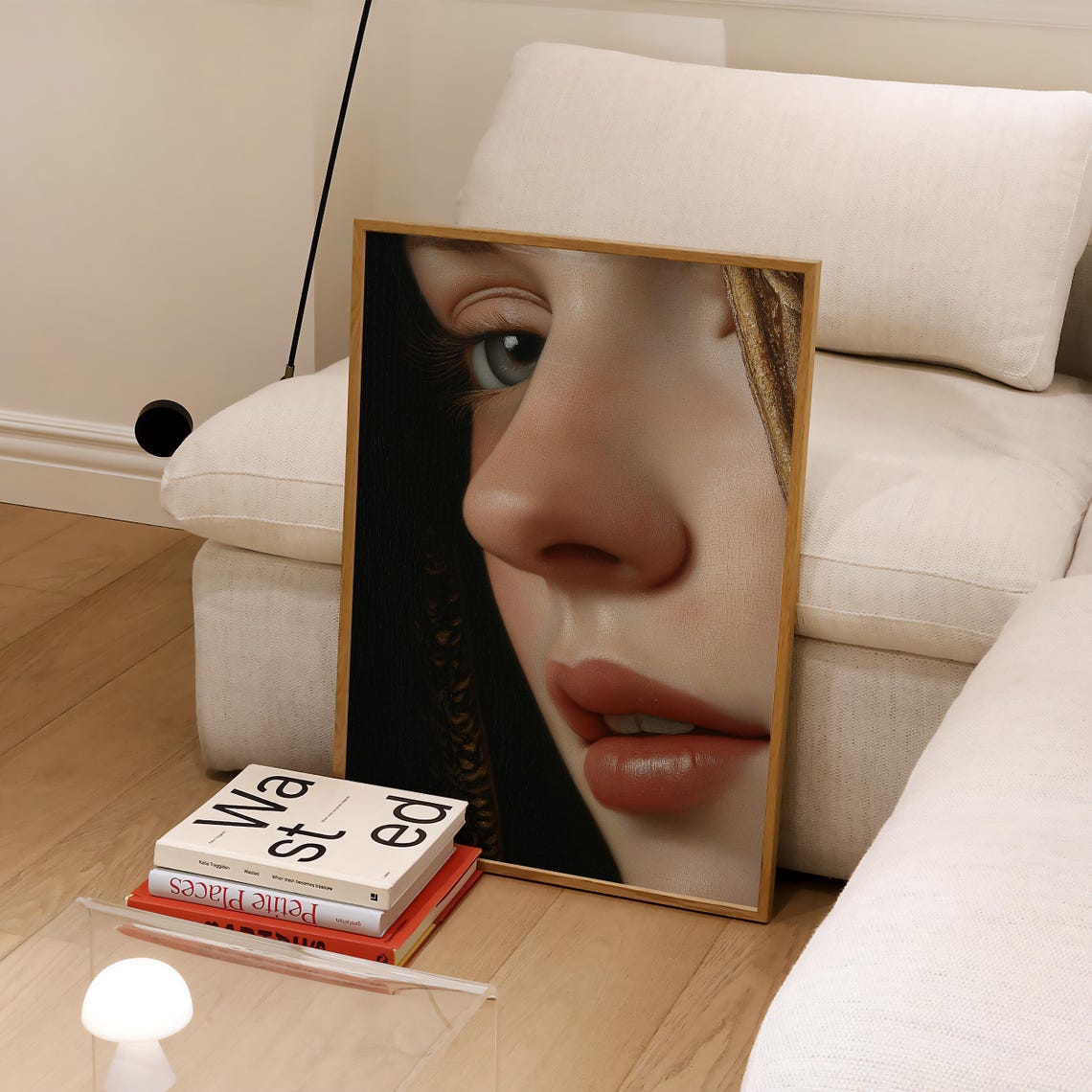 Renaissance Profile Eye and Lips with Gold Braid Detail Wall Poster - Image 4