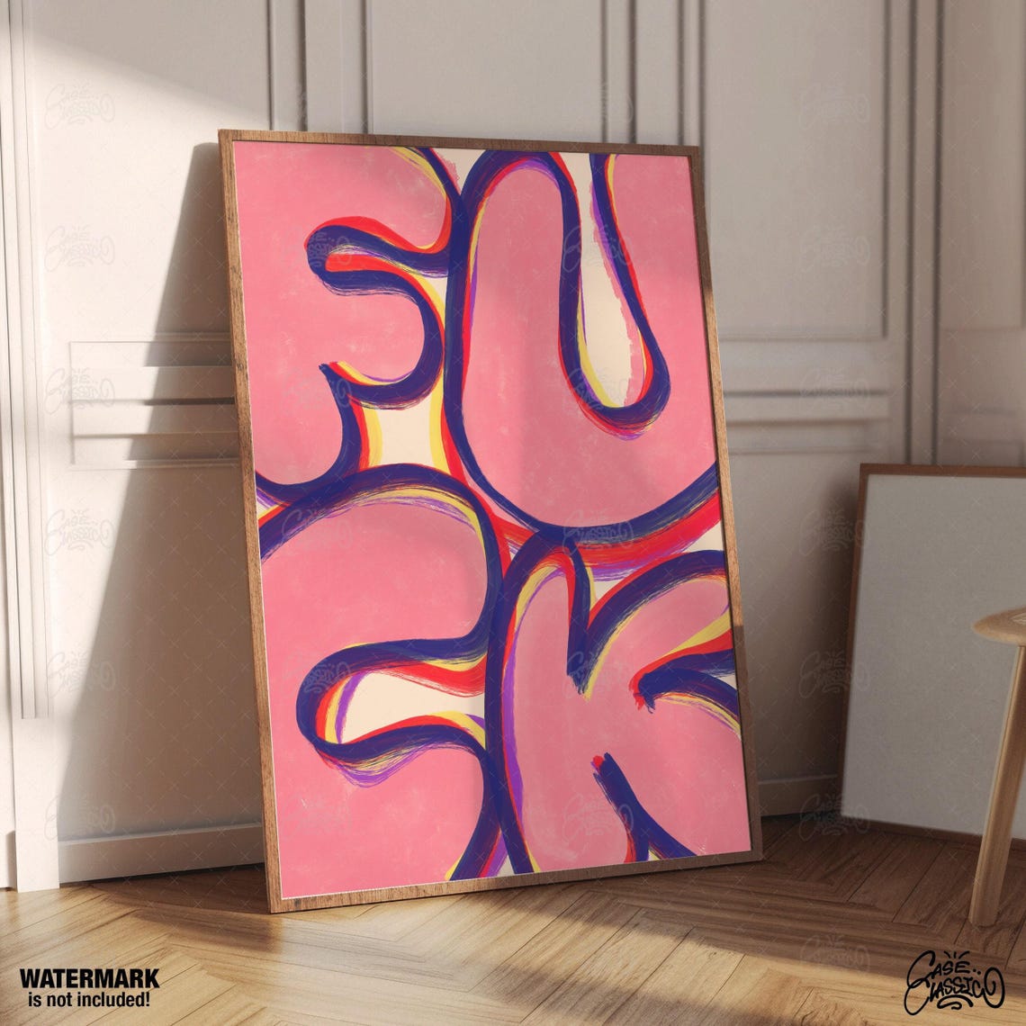 Fuck Rainbow Bubble Letter Bold Statement Typography Poster Art - Image 3