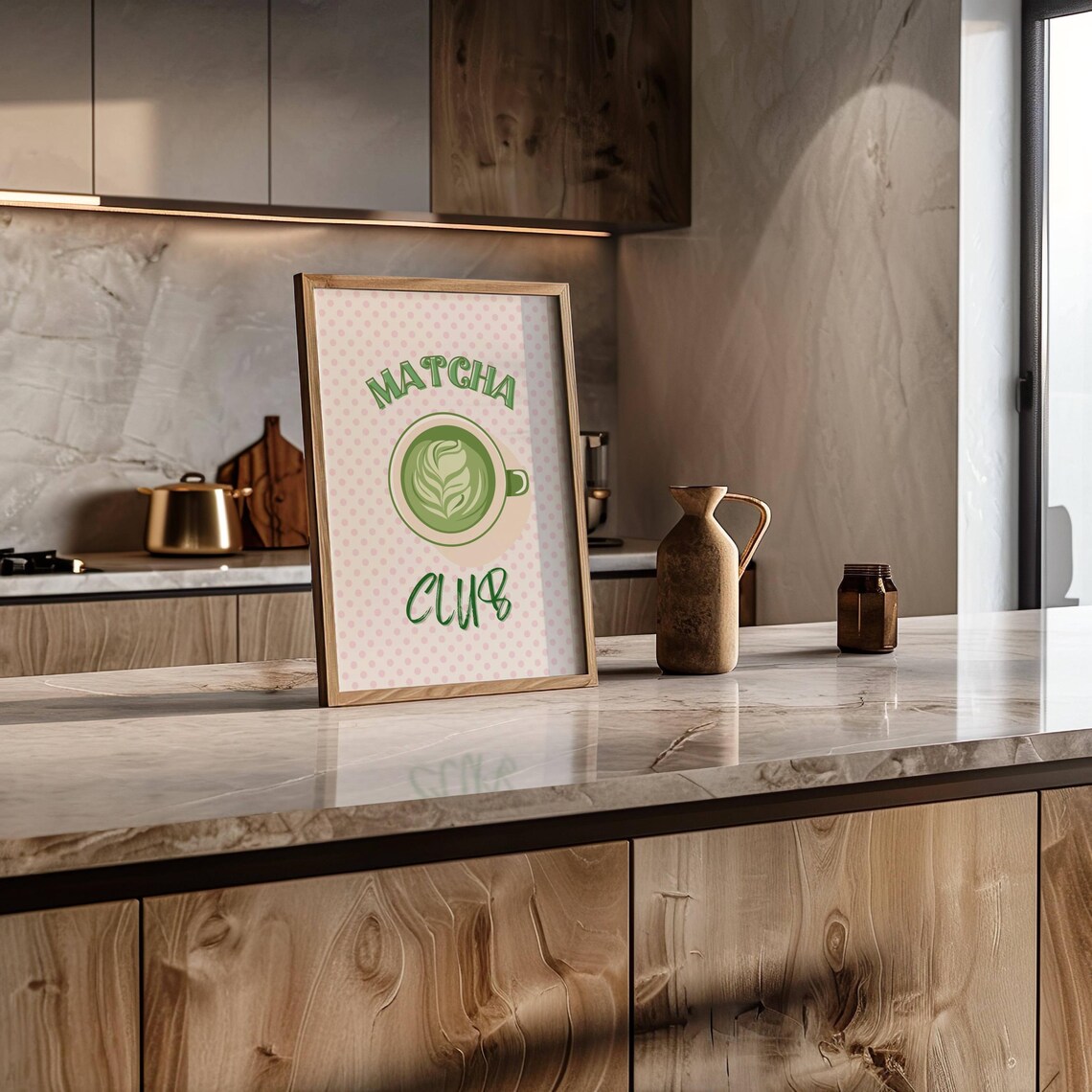 Matcha Poster Matcha Club Art Print Cute Kitchen Wall Art Trendy Kitchen Decor Matcha Latte Art Print - Image 3