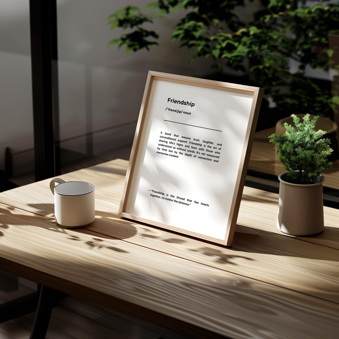 Friendship Definition Minimalist Typography Print Quote Gift - Image 3