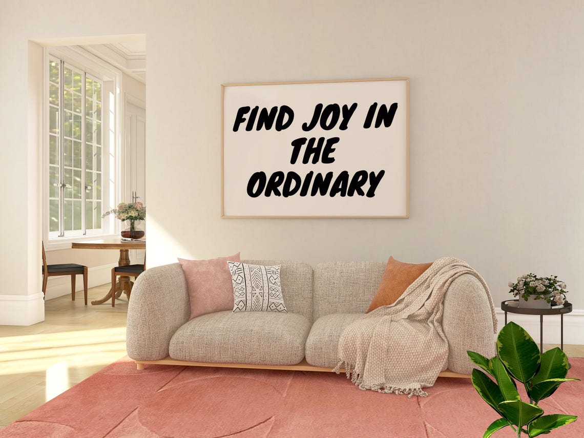 Find Joy In The Ordinary Black Bold Retro Lettering Quote Poster - Image 2