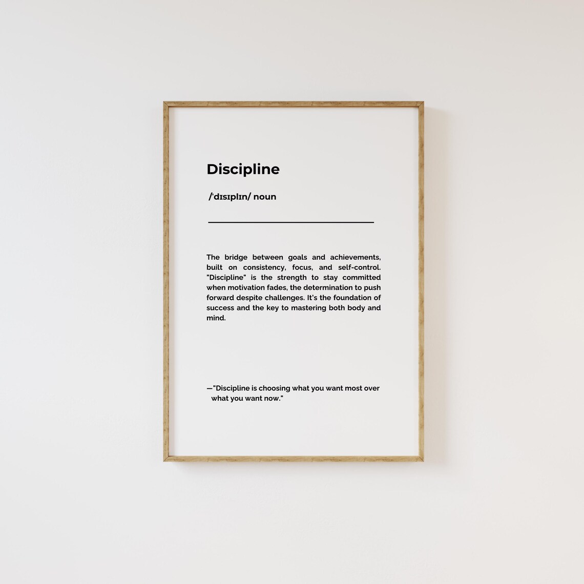 Discipline Definition Poster Motivational Home Gym Wall Decor - Image 3