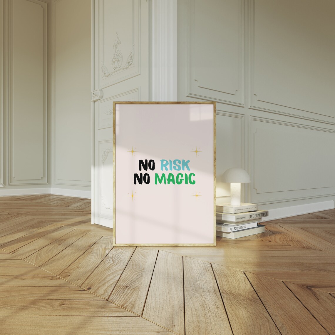 No Risk No Magic Colorful Bold Quote Trendy Apartment Poster - Image 2