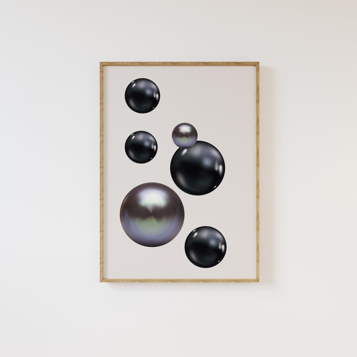 Black Pearl Minimalist Abstract Print Elegant Modern Home Decor - Image 3