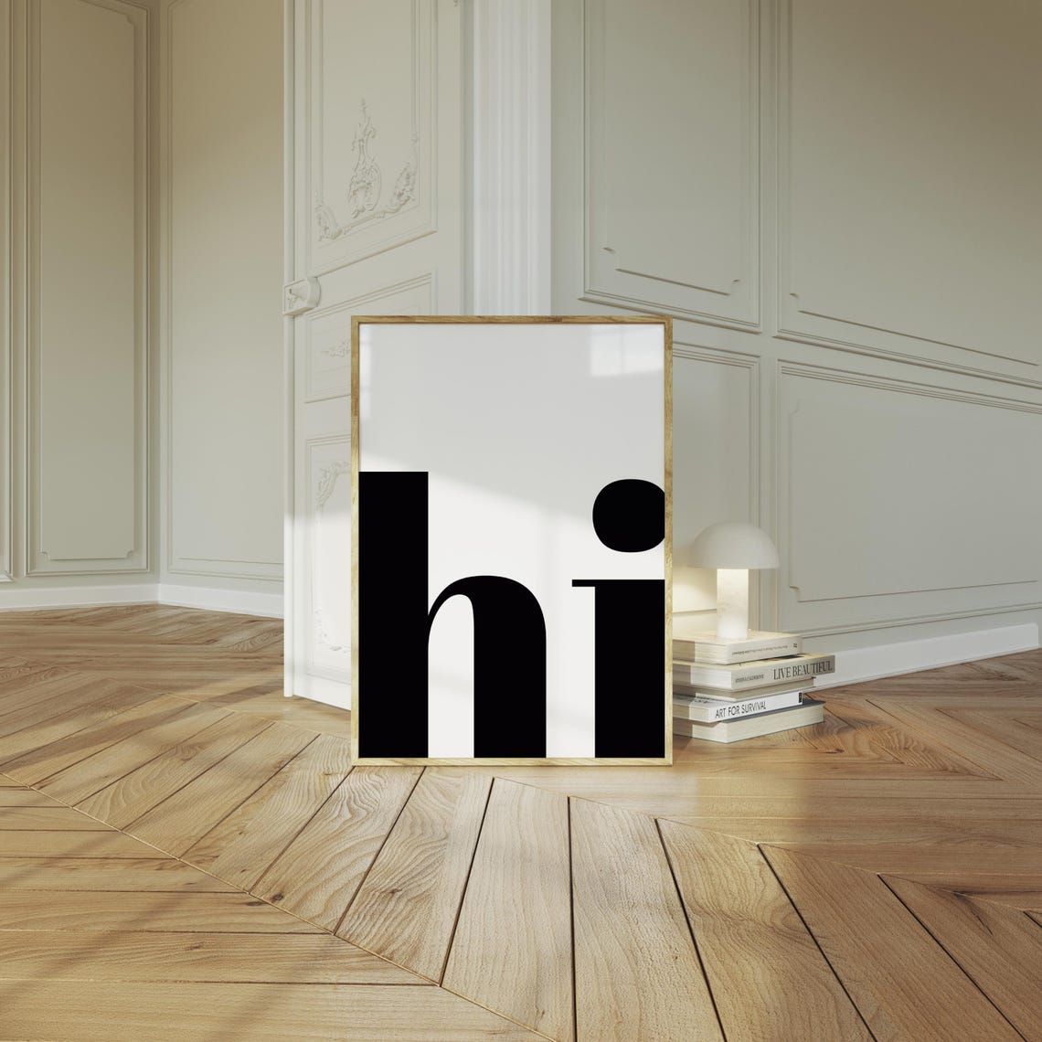 Hi Bold Black Typography Minimalist Scandi Print Entryway Decor - Image 2