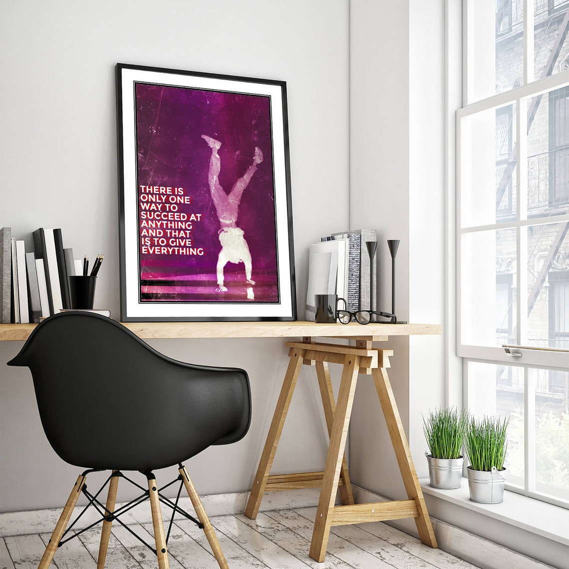 There Is Only One Way To Succeed Handstand Quote Gym Motivation Poster - Image 3