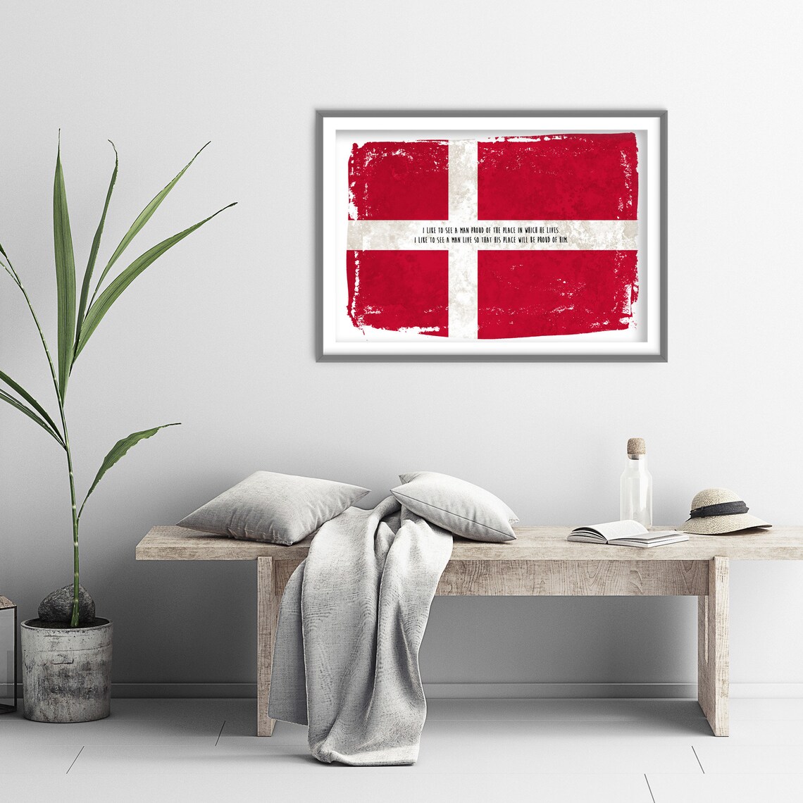 Danish Flag Motivational Poster, National Pride Quote - Image 3