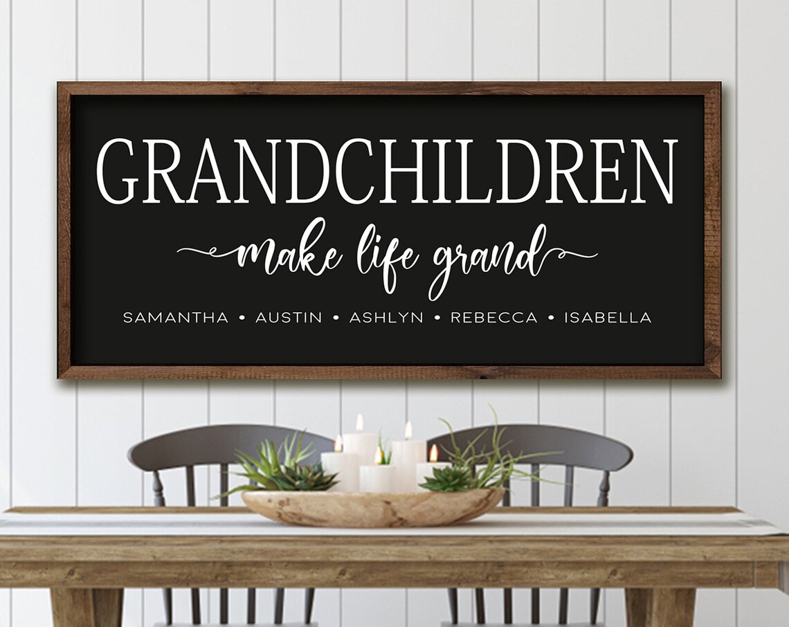 Grandchildren Make Life Grand Wood Sign, Personalized