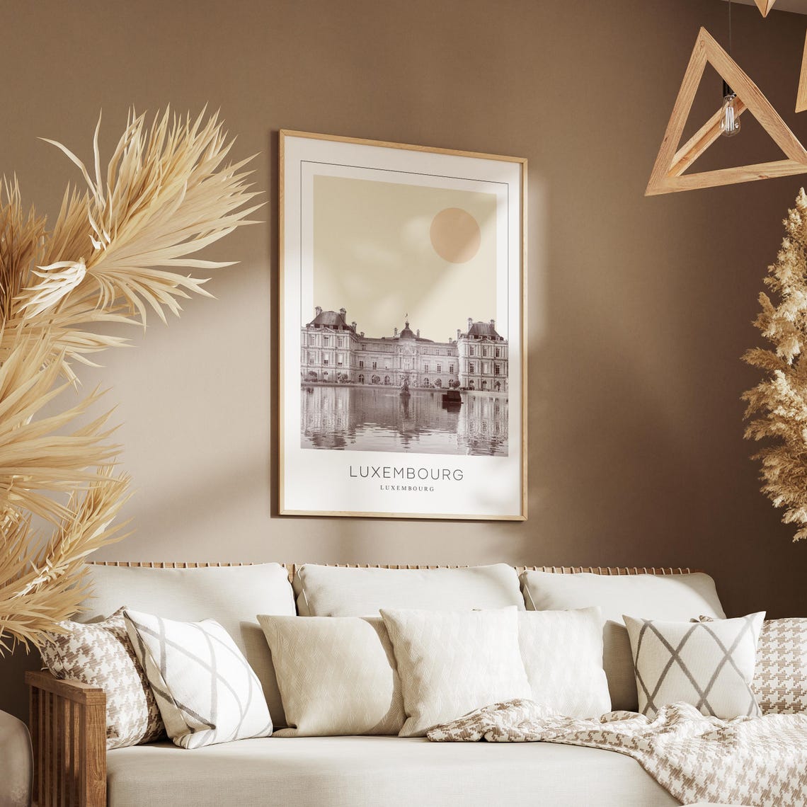 Luxembourg City Grand Palace Reflected Waterfront Minimalist Poster - Image 3