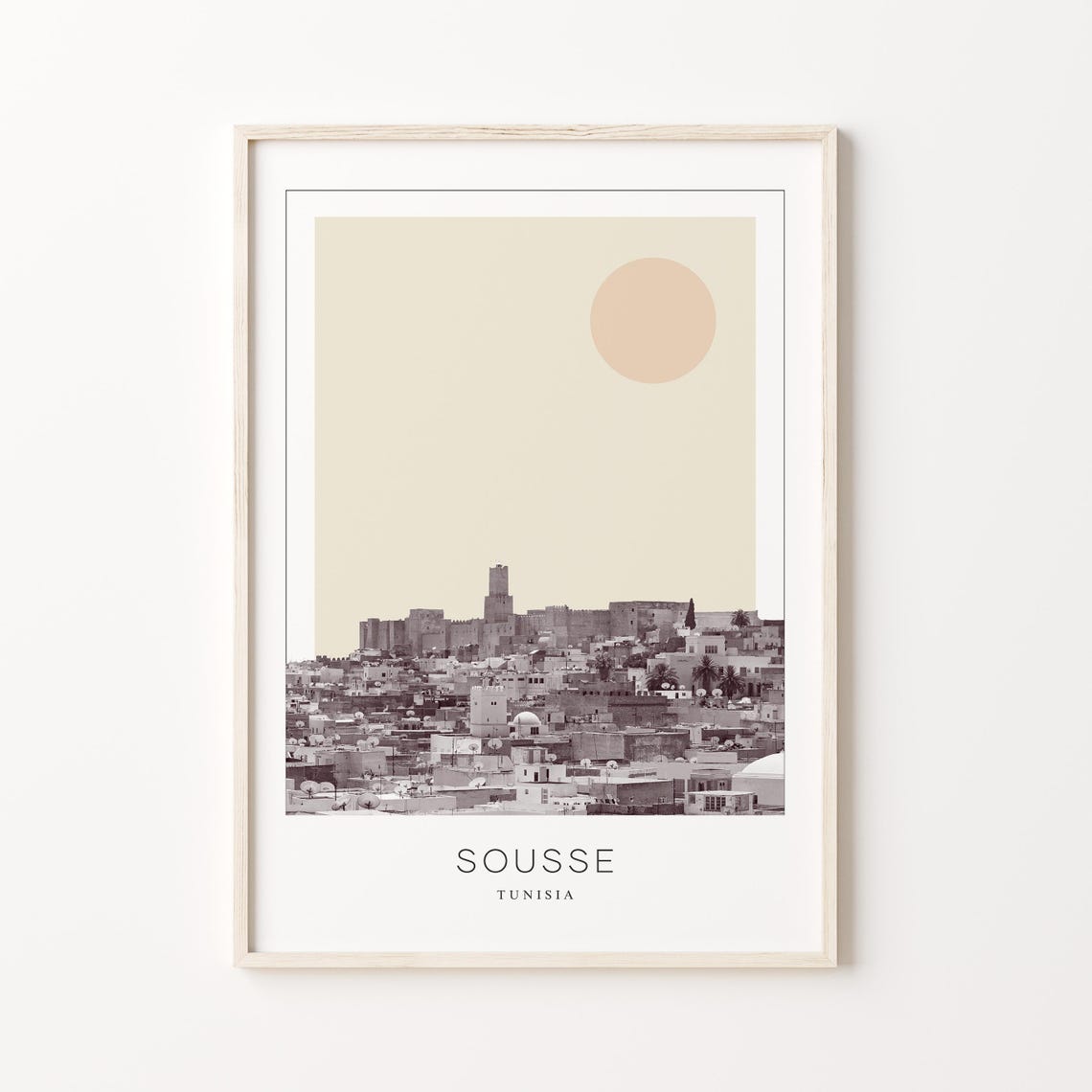Sousse Tunisia Old Town Rooftops With Ancient Ribat Fortress Poster