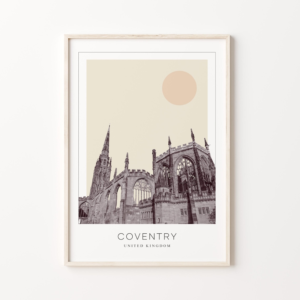 Coventry England Historic Cathedral Minimalist Travel Poster