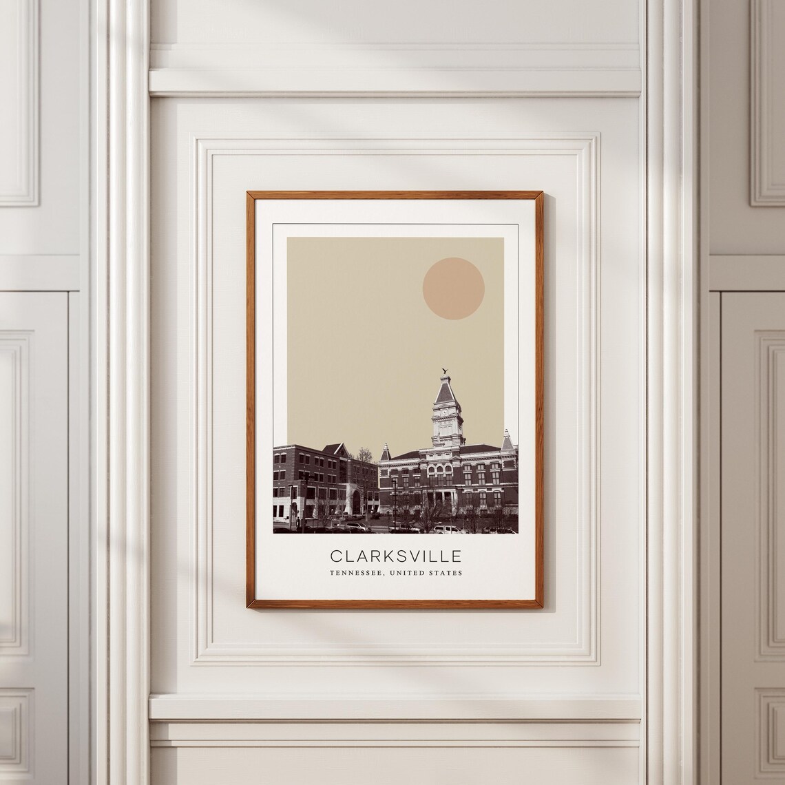 Clarksville Tennessee Historic Courthouse Minimalist Travel Poster - Image 2