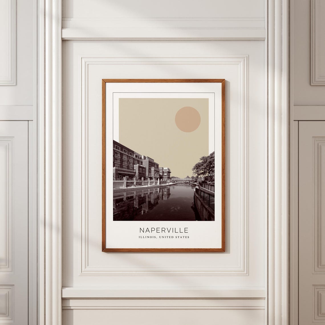 Naperville Illinois Scenic Riverwalk Minimalist Travel Poster - Image 2