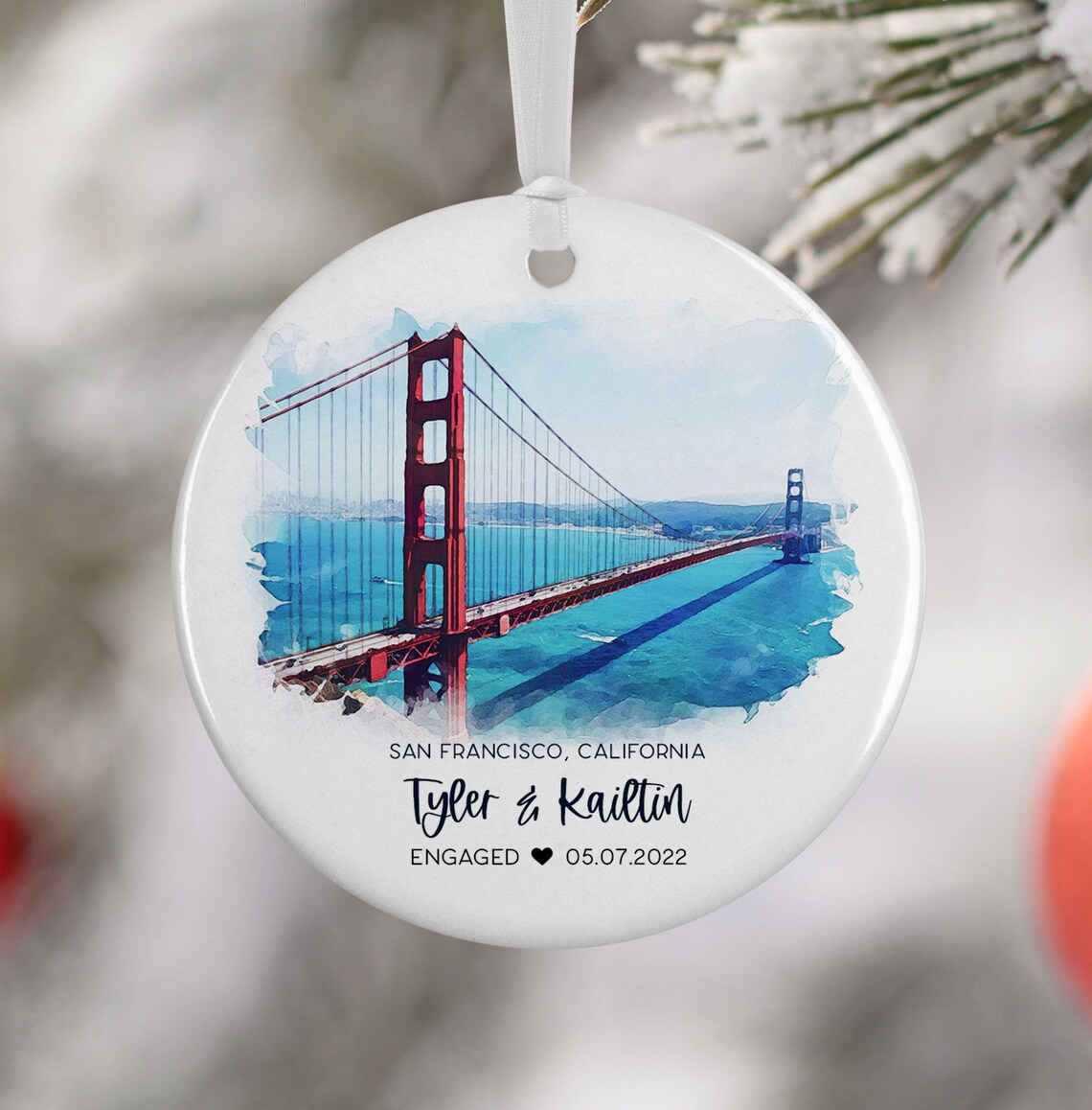 San Francisco Engagement Watercolor Travel Poster
