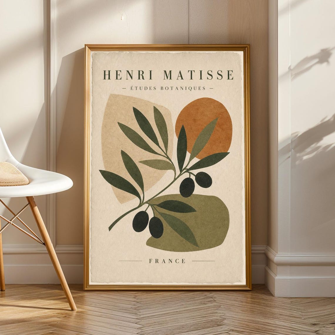 Henri Matisse Print Etudes Botaniques Poster Modern Minimalist Botanical Illustration Olive Green And Terracotta - Image 6