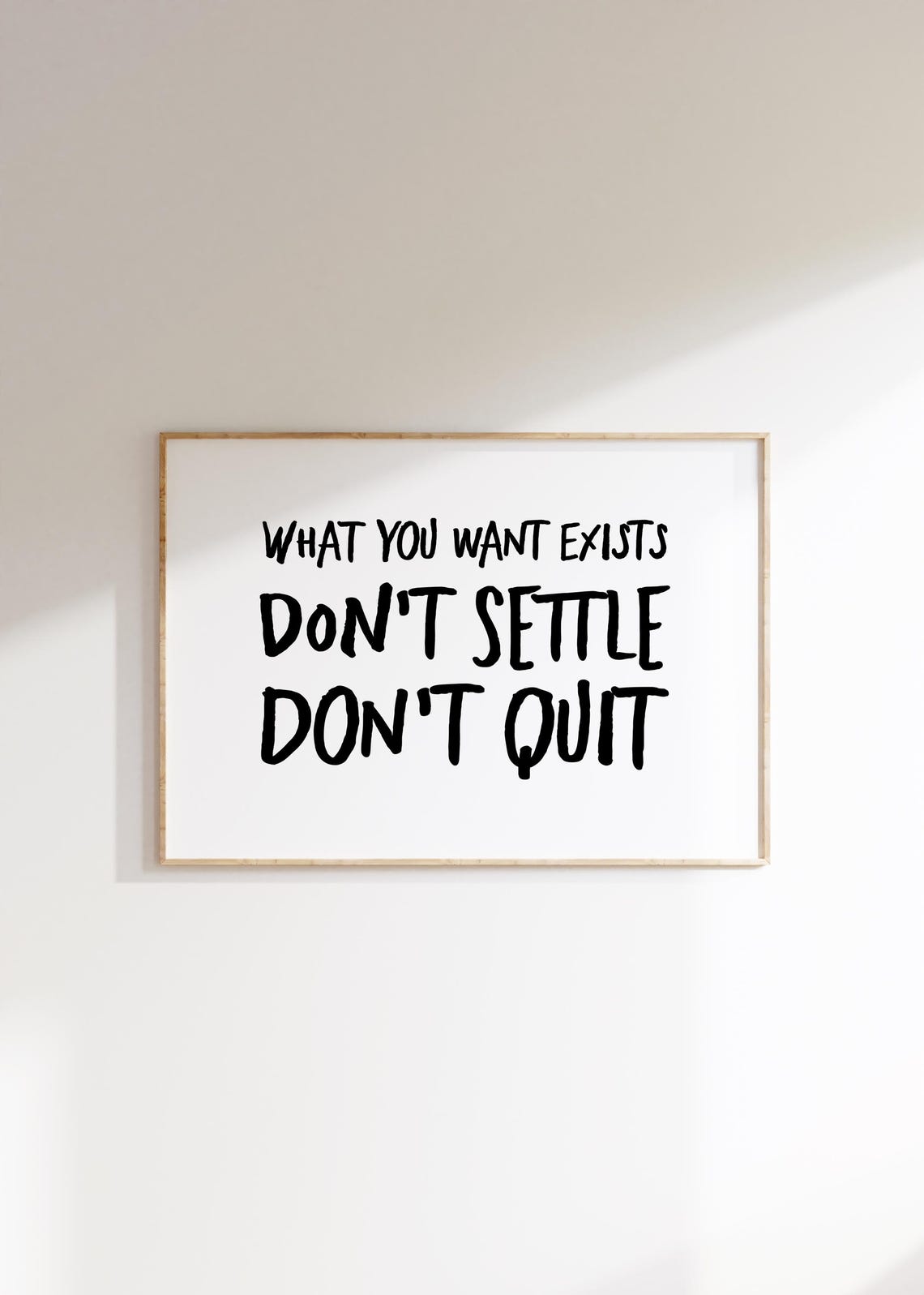 Do Not Settle Do Not Quit Black Brush Lettering Quote Wall Art