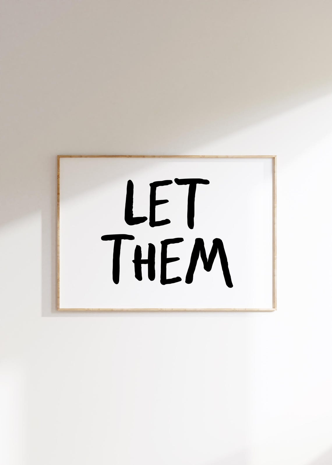 Let Them Horizontal Black Brush Script Quote Minimalist Poster