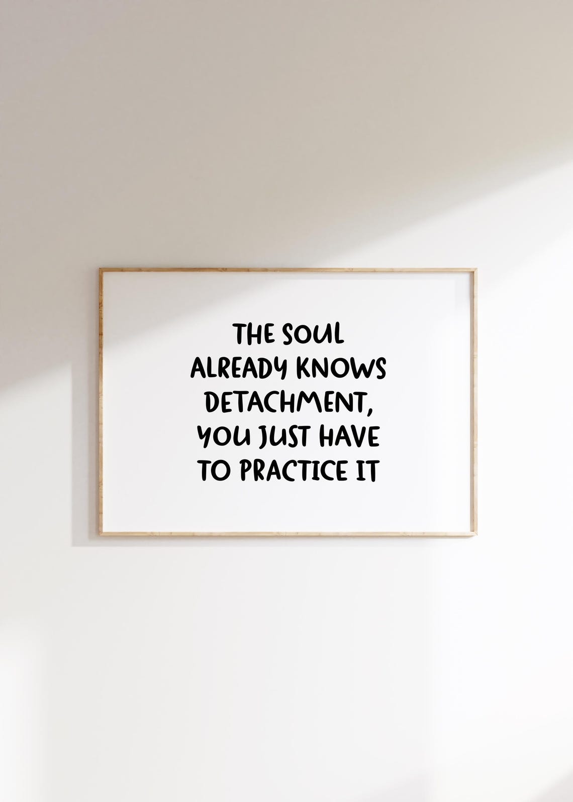 Minimalist Detachment Quote Print Trendy Typography Art