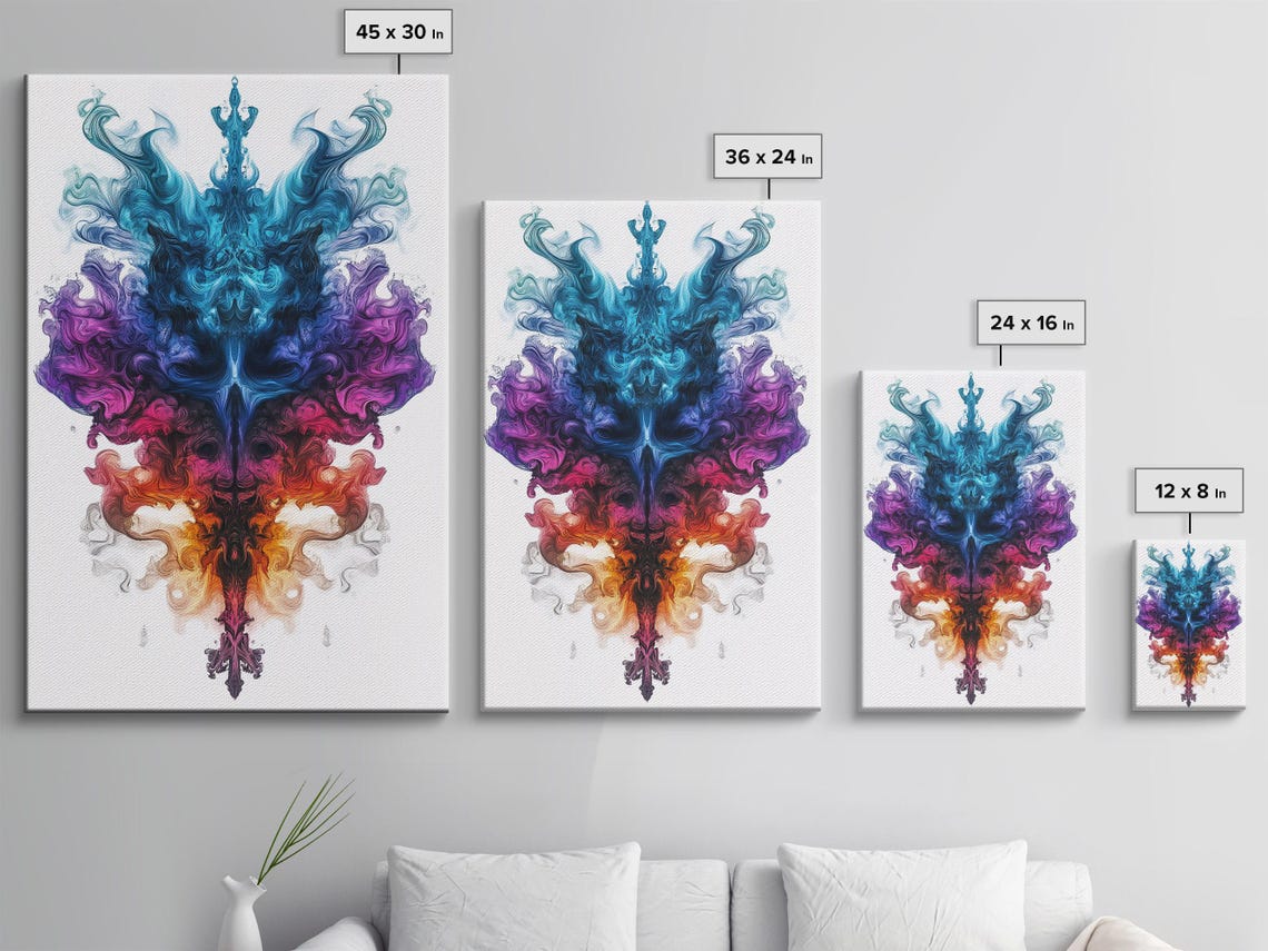 Vibrant Rainbow Ink Swirl Print Print - Image 3