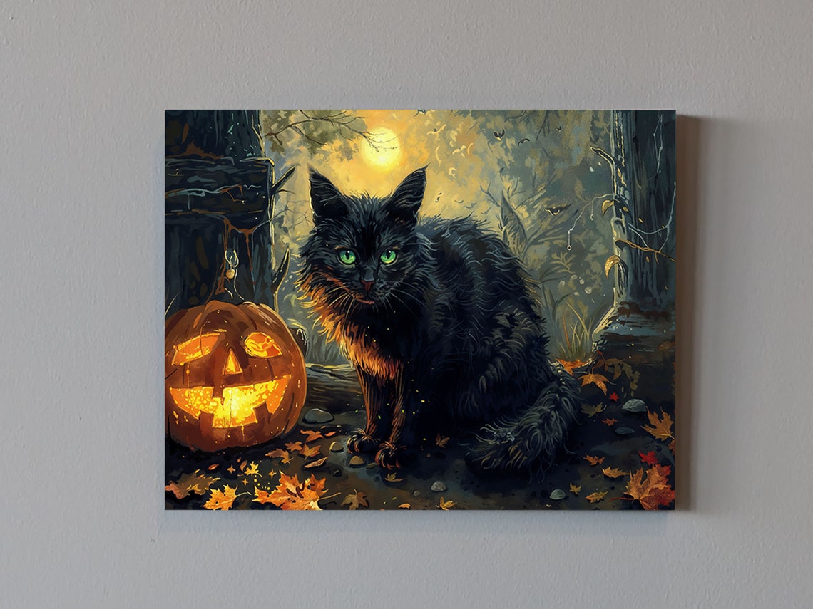 Halloween Cat Poster Print