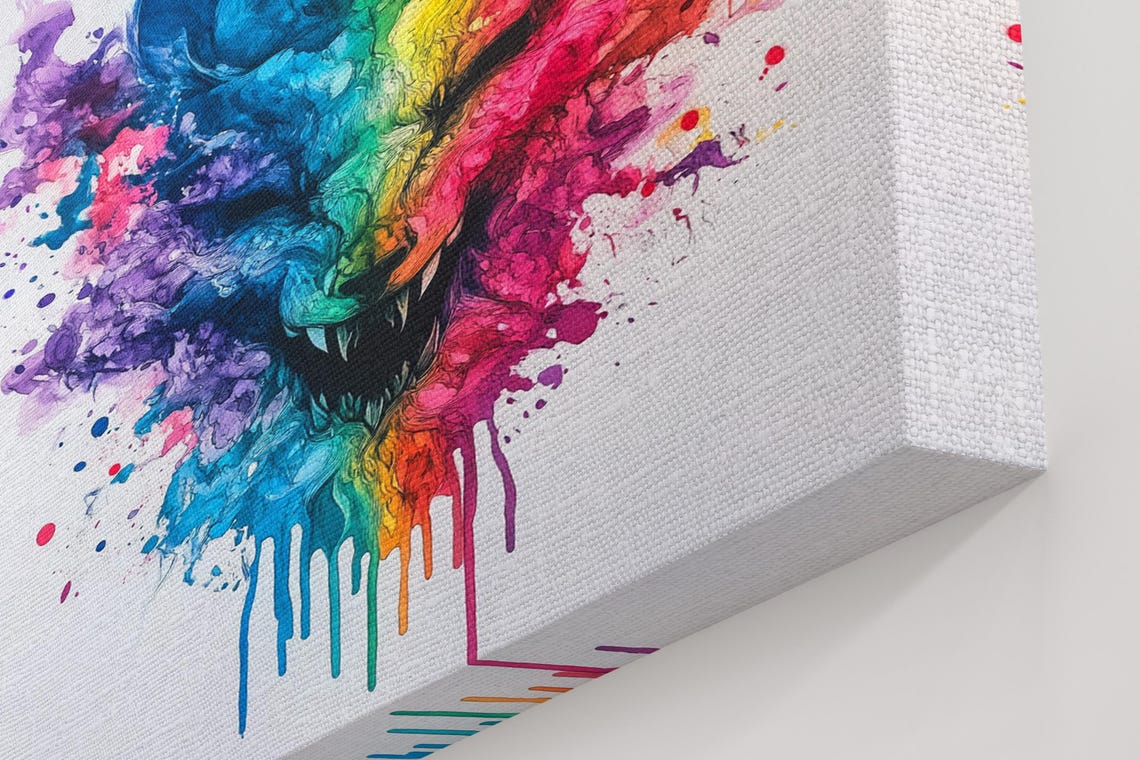 Rainbow Wolf - Vibrant Animal Art Print - Image 5