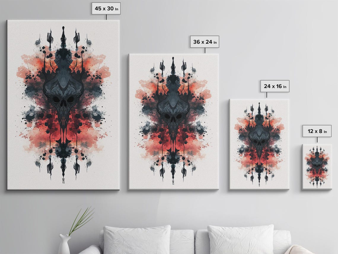 Gothic Skull Ink Art Print - Image 3