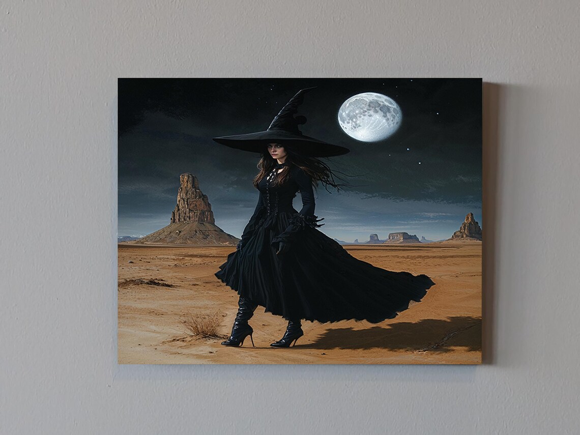 Sand Witch With Her Cat, Funny Halloween Art