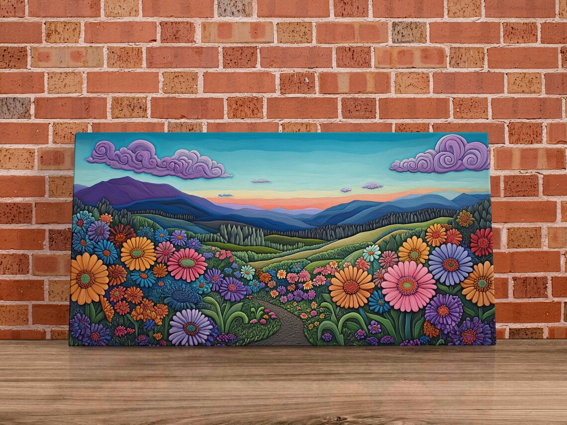 Gerbera Field Scenic, Bold Floral Art Print