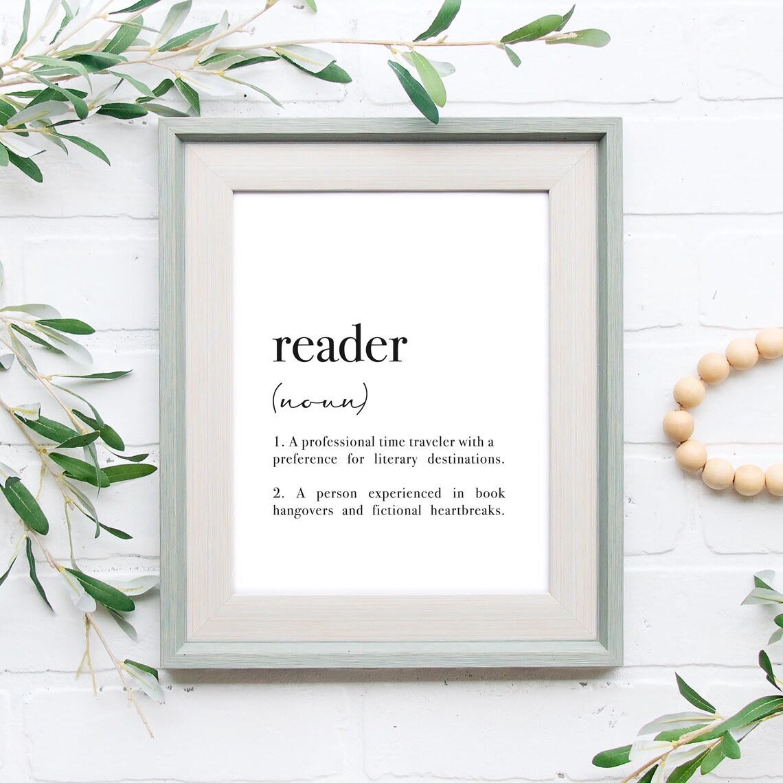 Reader Definition Bookish Poster, Reading Corner Decor
