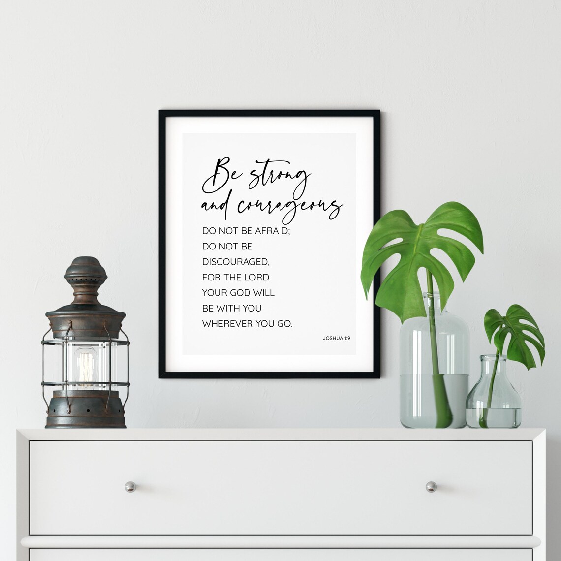Be Strong And Courageous Joshua 1 9 Bible Verse Minimalist Wall Art - Image 3
