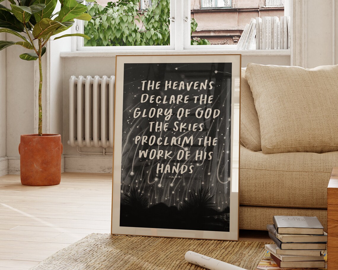 The Heavens Declare The Glory Of God Psalm 19 Starry Night Poster - Image 2